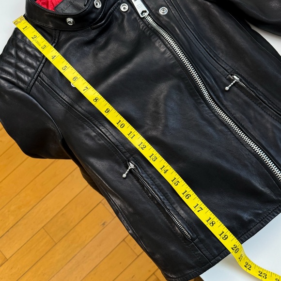 AllSaints Bircham Biker Leather Jacket Size 2 Black with Silver Hardware - Picture 15 of 15